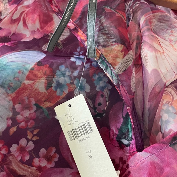 Rich floral organza blouse with puff sleeves - Picture 6 of 8